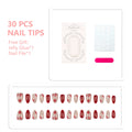 Press-On Nail Set Floral Accent Includes Glue & File