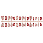 Press-On Nail Set Floral Accent Includes Glue & File