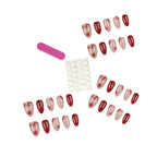 Press-On Nail Set Floral Accent Includes Glue & File
