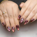 Press-On Nail Set Floral Accent Long-Lasting & Lightweight