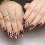 Press-On Nail Set Floral Accent Long-Lasting & Lightweight