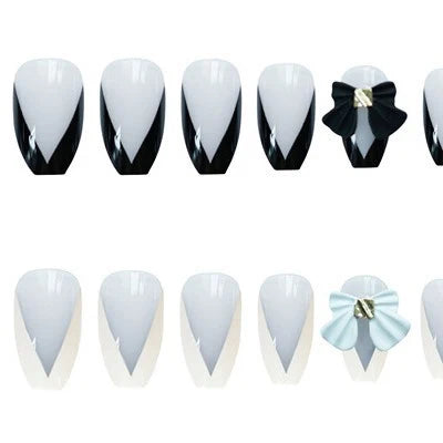 Press-On Nail Set Floral Accent No Glue