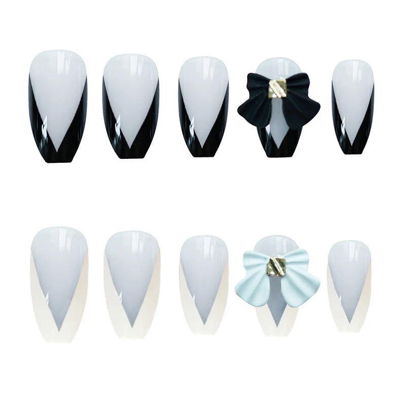 Press-On Nail Set Floral Accent No Glue