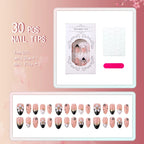 Press-On Nail Set Floral Accent Non-Toxic & Easy Application