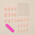 Press-On Nail Set Floral Accent Peel-And-Stick