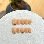 Press-On Nail Set Floral Accent Quick Application