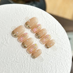 Press-On Nail Set Floral Accent Quick Application