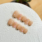 Press-On Nail Set Floral Accent Quick Application
