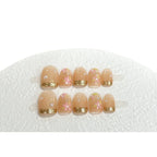 Press-On Nail Set Floral Accent Quick Application