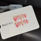 Press-On Nail Set Floral Accent Reusable & Easy Application