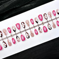 Press-On Nail Set Floral Accent Self-Adhesive & Reusable