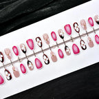 Press-On Nail Set Floral Accent Self-Adhesive & Reusable