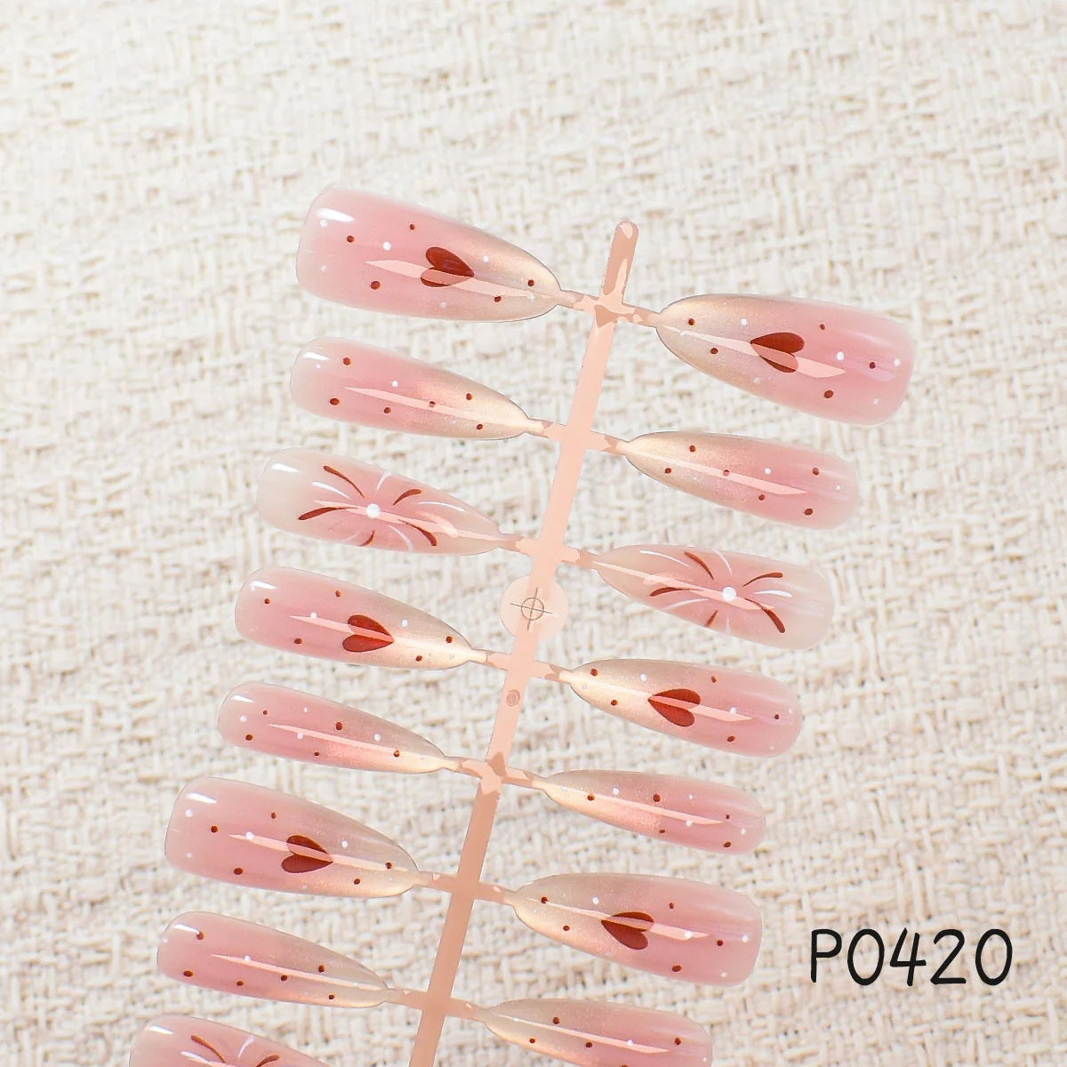 Press-On Nail Set Floral Accent Self-Adhesive & Reusable
