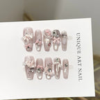 Press-On Nail Set Floral Accents & Easy Application