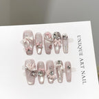Press-On Nail Set Floral Accents & Easy Application