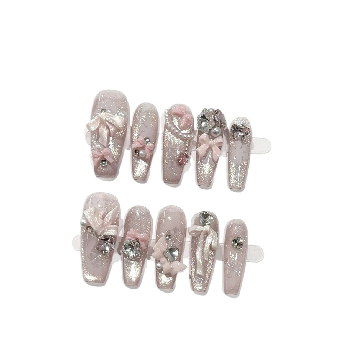 Press-On Nail Set Floral Accents & Easy Application