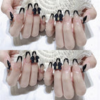 Press-On Nail Set Floral Accents Easy Apply & Long-Lasting