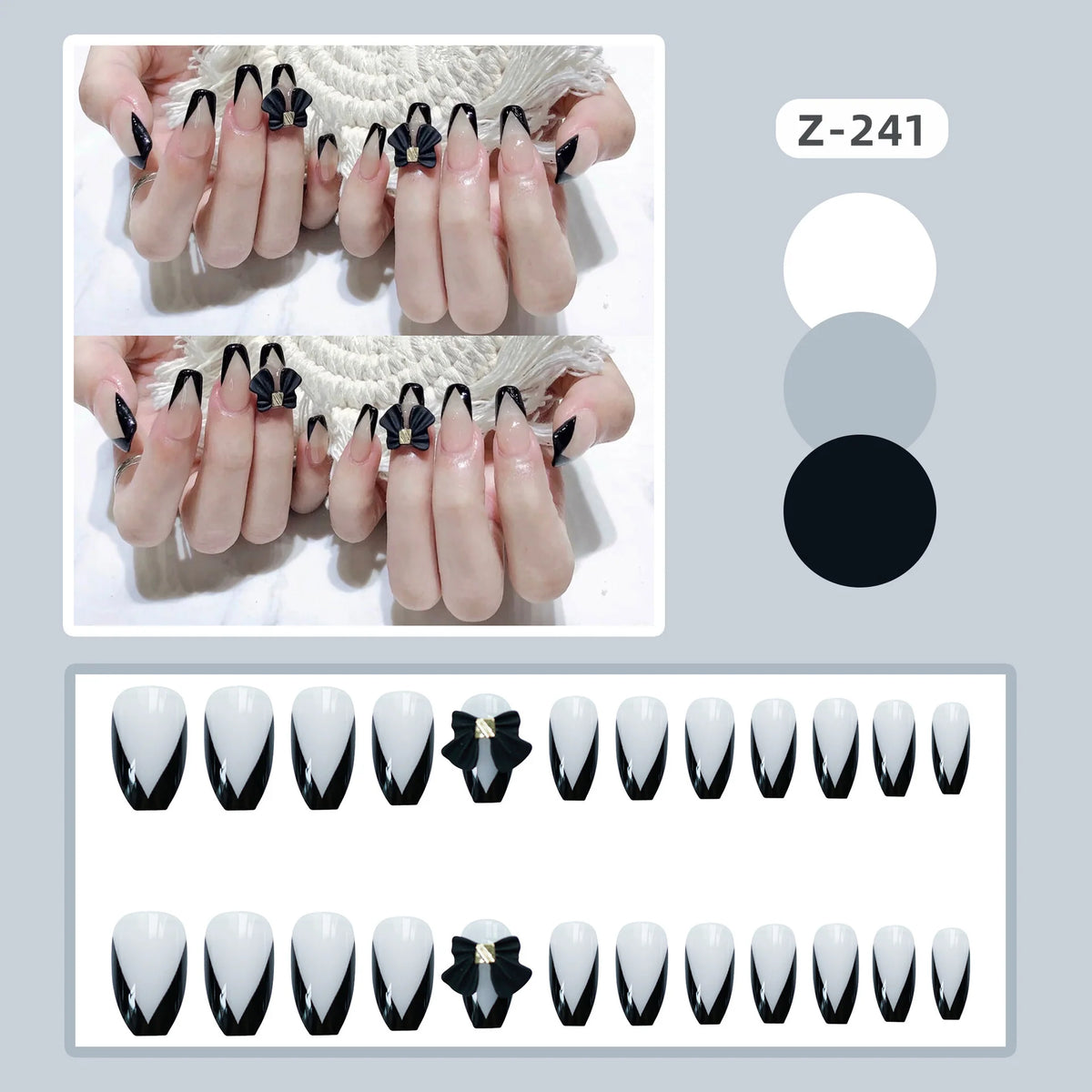 Press-On Nail Set Floral Accents Easy Apply & Long-Lasting