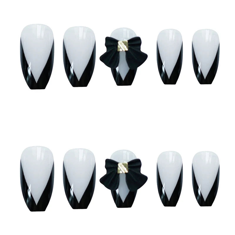 Press-On Nail Set Floral Accents Easy Apply & Long-Lasting