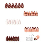 Press-On Nail Set Floral Accents & Glossy Finish Multiple Sizes