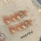 Press-On Nail Set Floral Accents Glue-Free Multiple Sizes