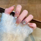 Press-On Nail Set Floral Accents Glue-Free Multiple Sizes
