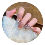 Press-On Nail Set Floral Accents Glue-Free Multiple Sizes