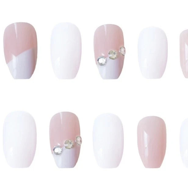 Press-On Nail Set Floral Accents Glue-On Multiple Sizes