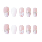 Press-On Nail Set Floral Accents Glue-On Multiple Sizes