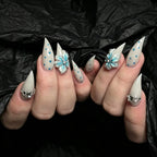 Press-On Nail Set Floral Accents & Long-Lasting Wear