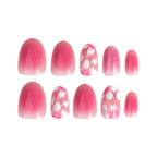 Press-On Nail Set Floral Accents Mint Easy Apply