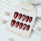 Press-On Nail Set Floral Accents Multiple Sizes