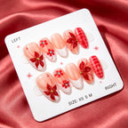 Press-On Nail Set Floral Accents Multiple Sizes Quick Application