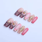 Press-On Nail Set Floral Accents No Glue