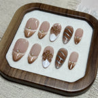 Press-On Nail Set Floral Accents No Glue