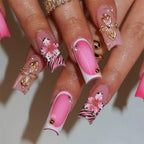 Press-On Nail Set Floral Accents No Glue