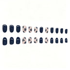 Press-On Nail Set Floral Accents Peel-And-Stick 24-Piece