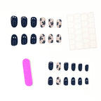 Press-On Nail Set Floral Accents Peel-And-Stick 24-Piece
