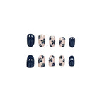 Press-On Nail Set Floral Accents Peel-And-Stick 24-Piece