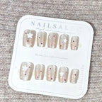 Press-On Nail Set Floral Accents Peel & Press Reusable