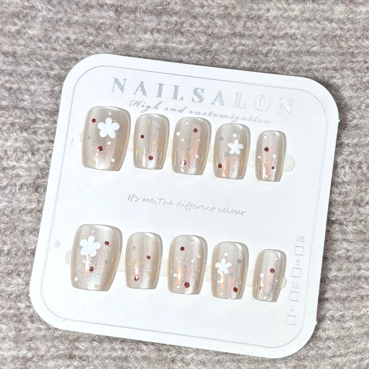 Press-On Nail Set Floral Accents Peel & Press Reusable