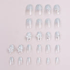 Press-On Nail Set Floral Accents Reusable & Easy Application