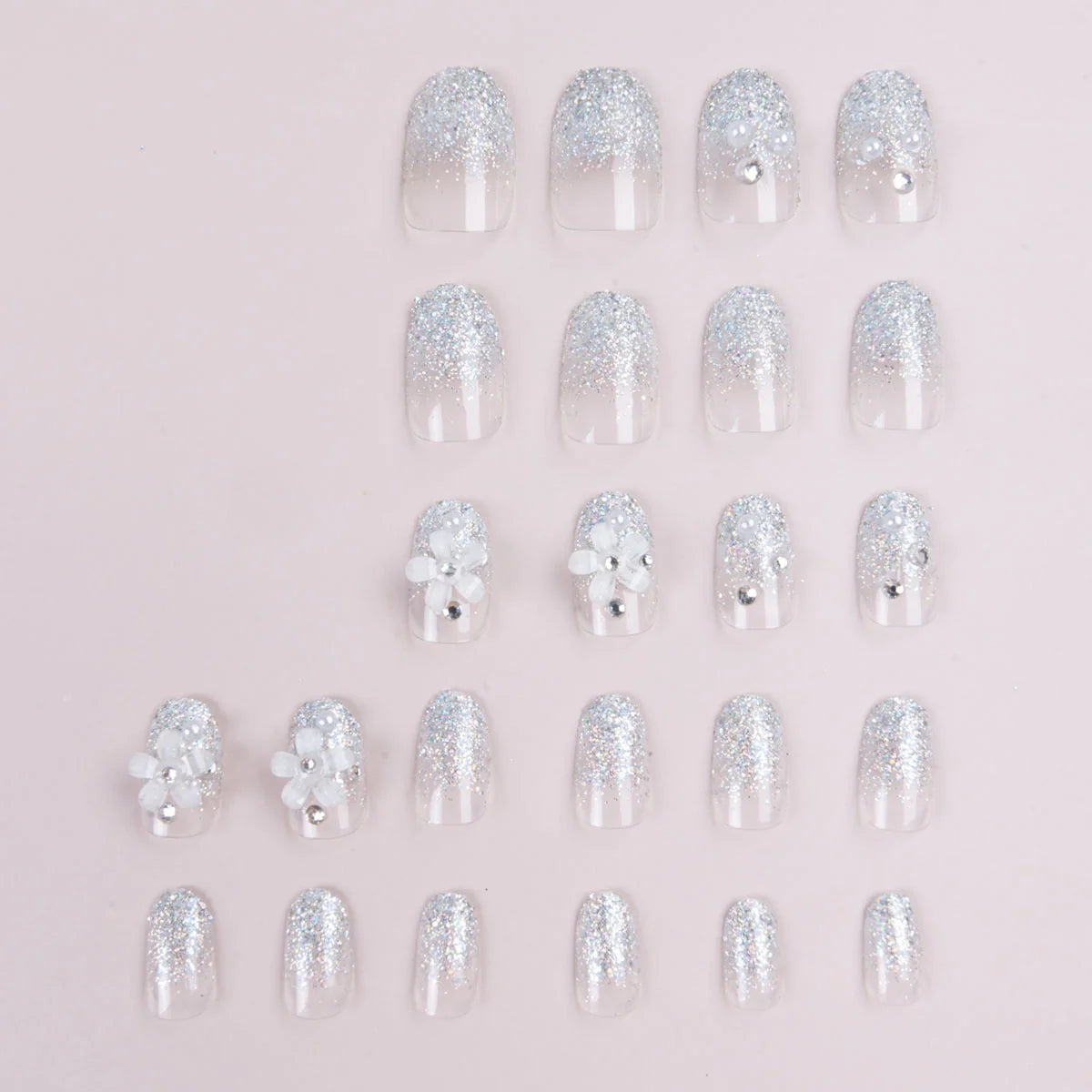Press-On Nail Set Floral Accents Reusable & Easy Application
