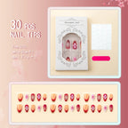 Press-On Nail Set Floral Accents Reusable & Easy Application