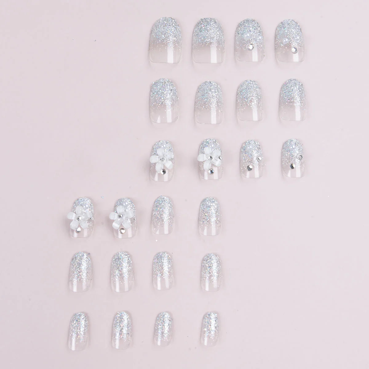 Press-On Nail Set Floral Accents Reusable & Easy Application