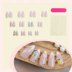 Press-On Nail Set Floral Accents Reusable Multiple Sizes