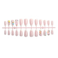 Press-On Nail Set Floral Accents Reusable Multiple Sizes