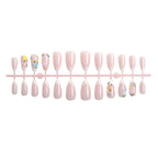 Press-On Nail Set Floral Accents Reusable Multiple Sizes
