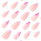 Press-On Nail Set Floral Accents & Self-Adhesive