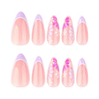 Press-On Nail Set Floral Accents & Self-Adhesive